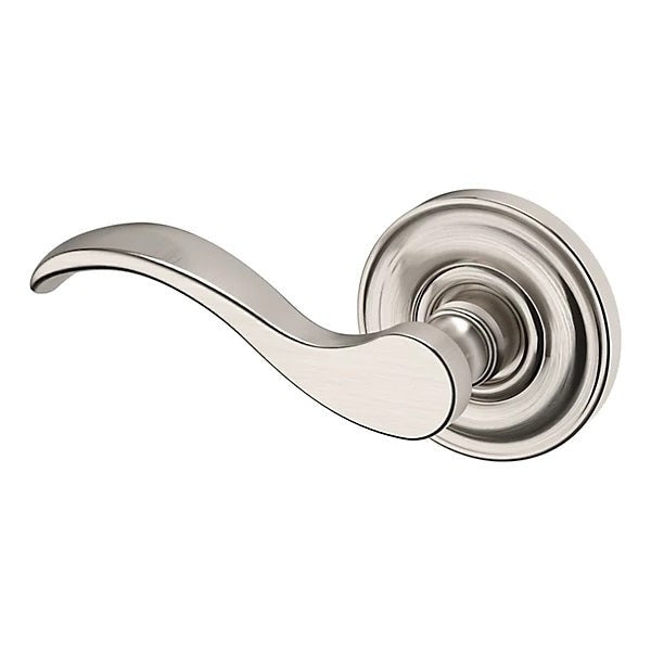 Baldwin Estate 5455V Left Handed Half Dummy Lever with 5048 Rose in Lifetime Satin Nickel finish