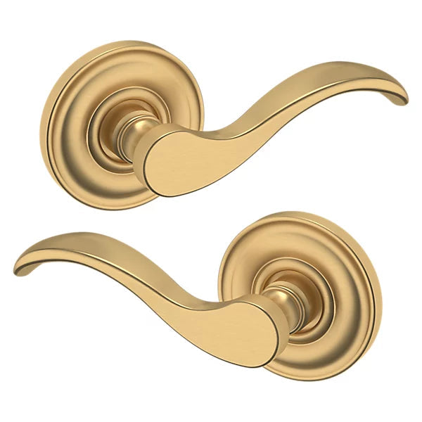 Baldwin Estate 5455V Passage Lever with 5048 Rose in Vintage Brass finish