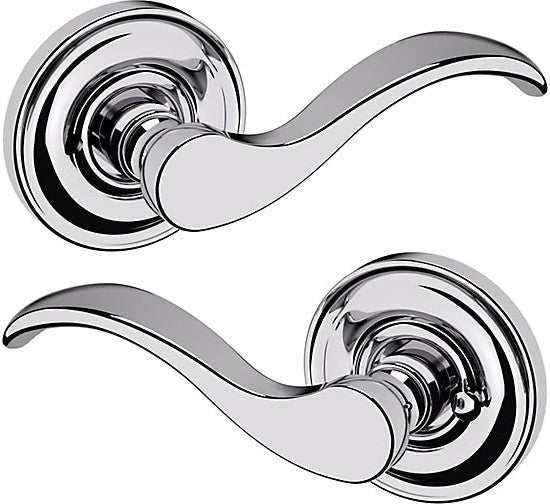 Baldwin Estate 5455V Privacy Lever with 5048 Rosette in Polished Chrome finish