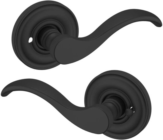 Baldwin Estate 5455V Privacy Lever with 5048 Rosette in Satin Black finish