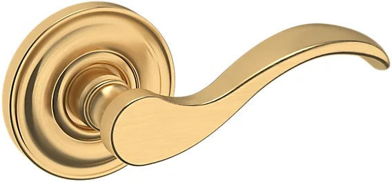 Baldwin Estate 5455V Right Handed Half Dummy Lever with 5048 Rosette in Lifetime Satin Brass finish