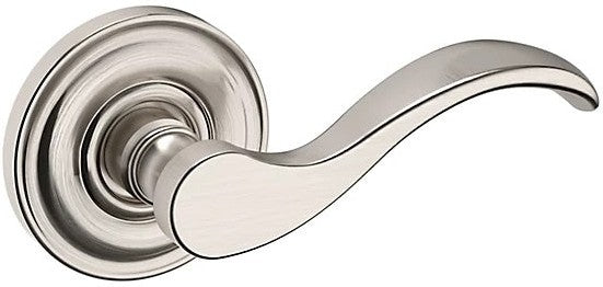 Baldwin Estate 5455V Right Handed Half Dummy Lever with 5048 Rosette in Lifetime Satin Nickel finish