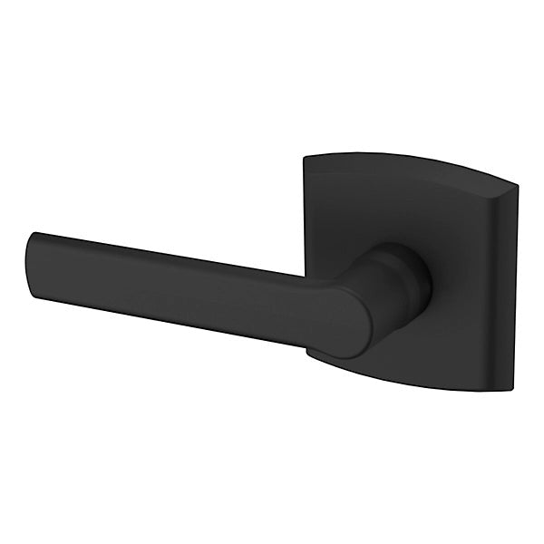 Baldwin Estate 5485V Left Handed Half Dummy Lever with R026 Rose in Satin Black finish