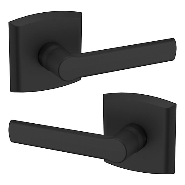 Baldwin Estate 5485V Passage Lever with R026 Rose in Satin Black finish