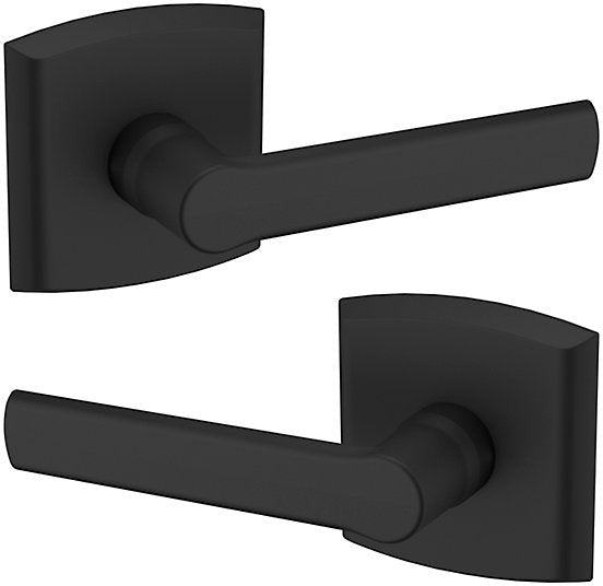 Baldwin Estate 5485V Passage Lever with R026 Rosette in Satin Black finish