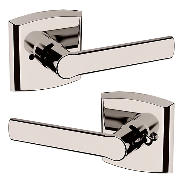 Baldwin Estate 5485V Privacy Lever with R026 Rose in Lifetime Polished Nickel finish