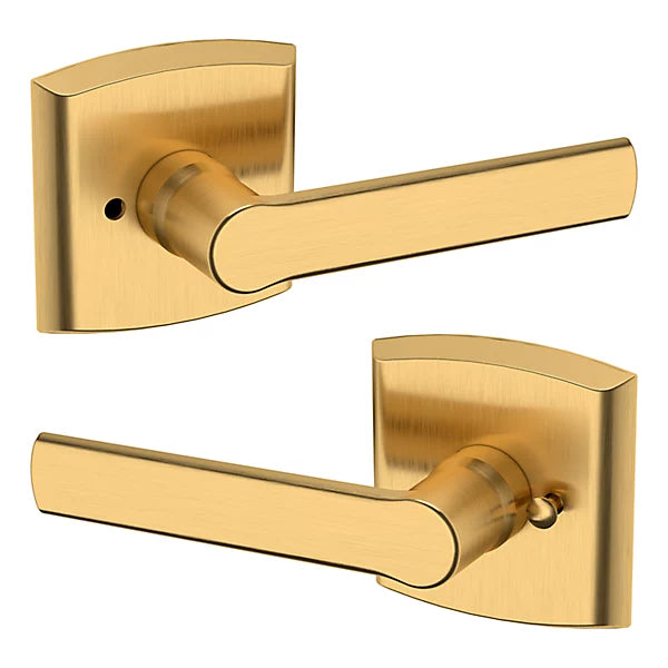 Baldwin Estate 5485V Privacy Lever with R026 Rose in Lifetime Satin Brass finish