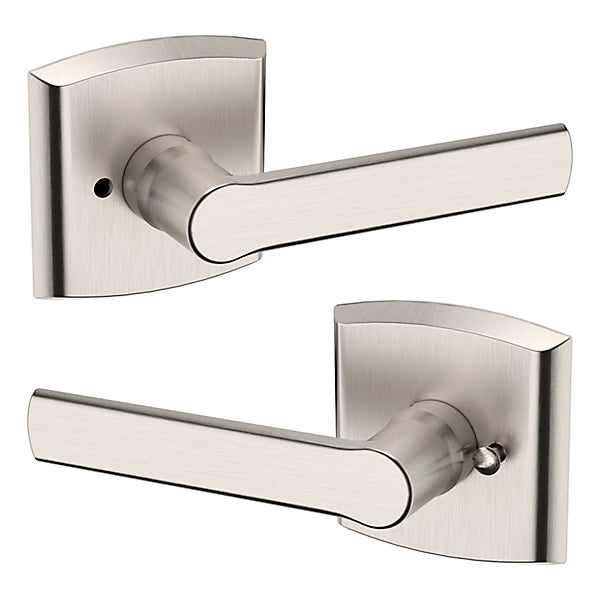 Baldwin Estate 5485V Privacy Lever with R026 Rose in Lifetime Satin Nickel finish