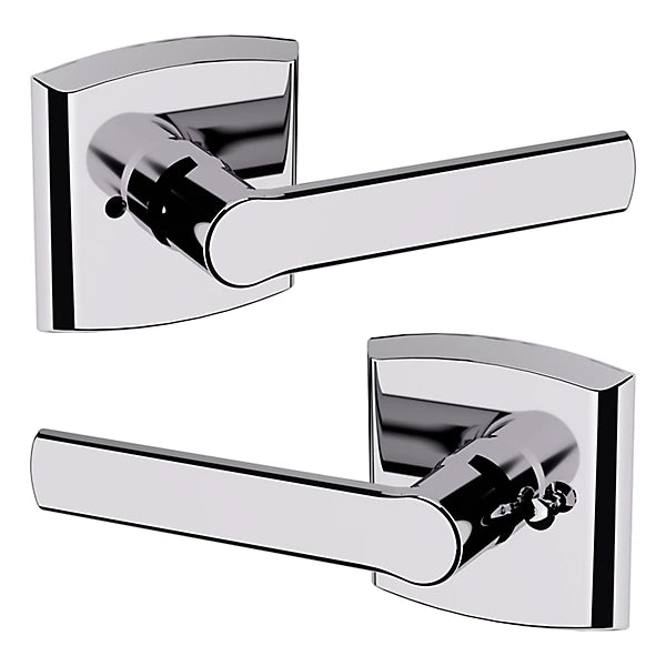 Baldwin Estate 5485V Privacy Lever with R026 Rose in Polished Chrome finish