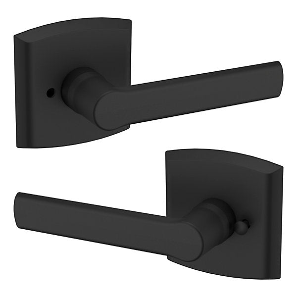 Baldwin Estate 5485V Privacy Lever with R026 Rose in Satin Black finish