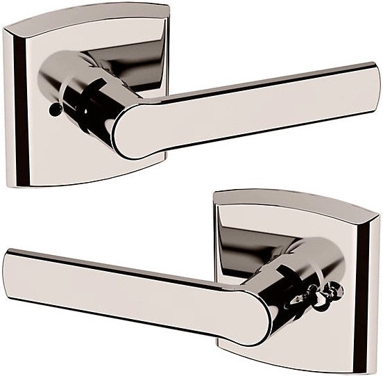 Baldwin Estate 5485V Privacy Lever with R026 Rosette in Lifetime Polished Nickel finish