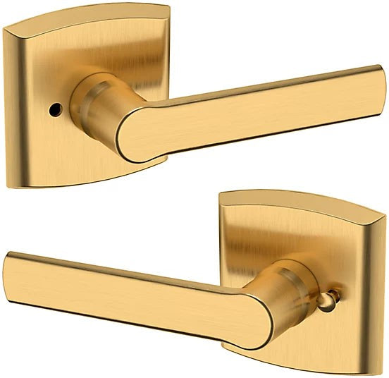 Baldwin Estate 5485V Privacy Lever with R026 Rosette in Lifetime Satin Brass finish