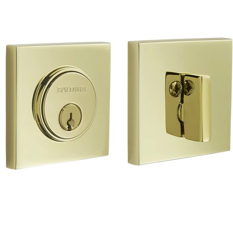 Baldwin Estate 8220 Contemporary Square Deadbolt in Lifetime Polished Brass finish