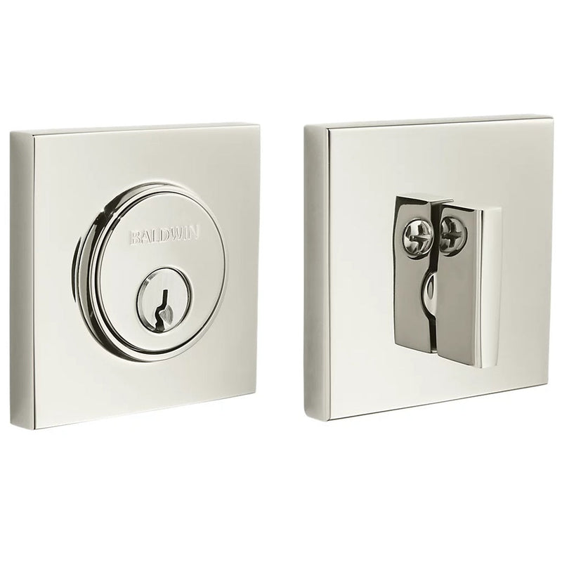 Baldwin Estate 8220 Contemporary Square Deadbolt in Lifetime Polished Nickel finish