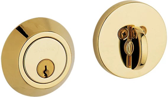 Baldwin Estate 8241 Contemporary Deadbolt in Lifetime Polished Brass finish