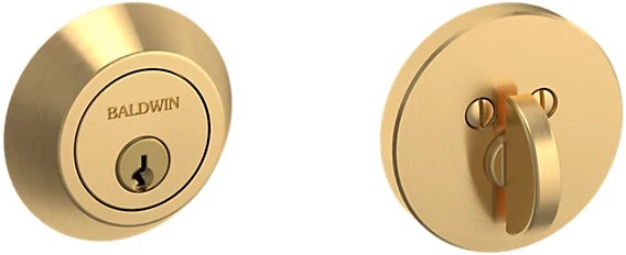 Baldwin Estate 8241 Contemporary Deadbolt in Lifetime Satin Brass finish