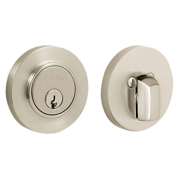 Baldwin Estate 8244 Contemporary Deadbolt in Lifetime Satin Nickel finish