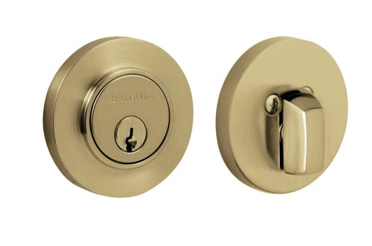 Baldwin Estate 8244 Contemporary Deadbolt in Vintage Brass finish