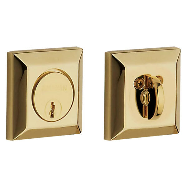 Baldwin Estate 8254 Squared Deadbolt in Lifetime Polished Brass finish