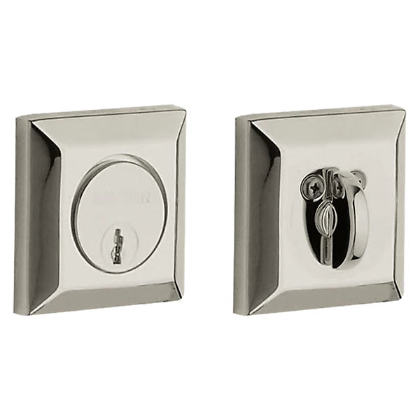 Baldwin Estate 8254 Squared Deadbolt in Lifetime Polished Nickel finish