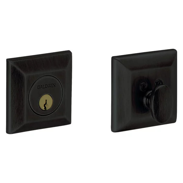 Baldwin Estate 8254 Squared Deadbolt in Satin Black finish