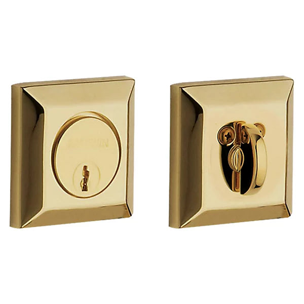 Baldwin Estate 8254 Squared Deadbolt in Unlacquered Brass finish