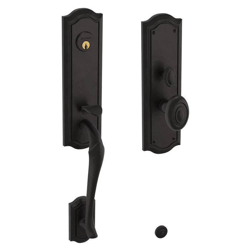 Baldwin Estate Bethpage Mortise Handleset Trim with Interior Knob in Oil Rubbed Bronze finish