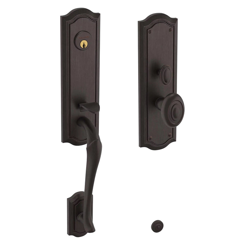 Baldwin Estate Bethpage Mortise Handleset Trim with Interior Knob in Venetian Bronze finish