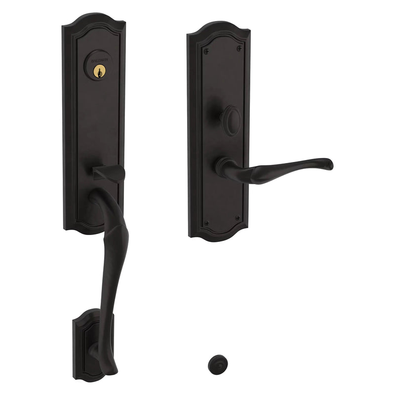 Baldwin Estate Bethpage Mortise Handleset Trim with Interior Left Handed Lever in Oil Rubbed Bronze finish