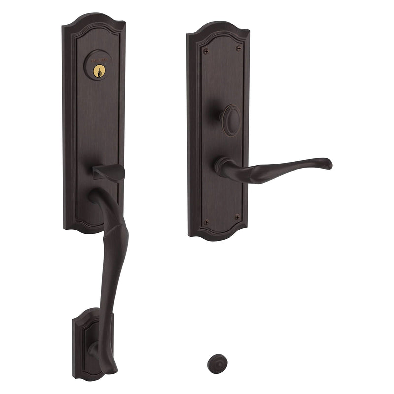 Baldwin Estate Bethpage Mortise Handleset Trim with Interior Left Handed Lever in Venetian Bronze finish