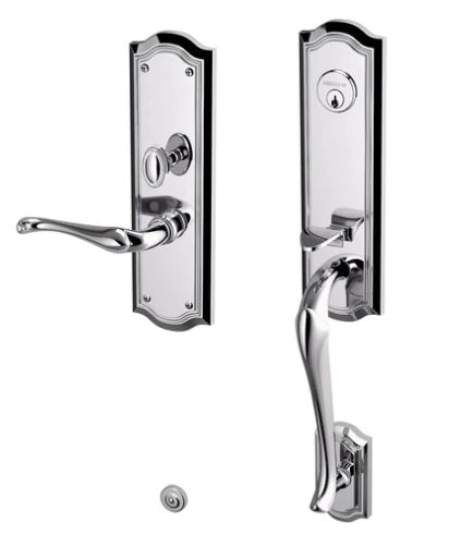 Baldwin Estate Bethpage Mortise Handleset Trim with Interior Right Handed Lever in Polished Chrome finish