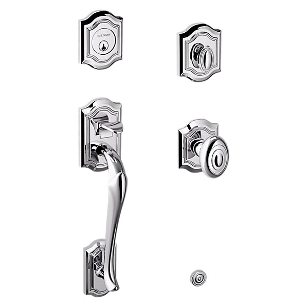 Baldwin Estate Bethpage Sectional Single Cylinder Handleset with Interior 5077 Knob in Polished Chrome finish