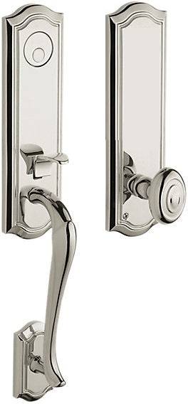 Baldwin Estate Bethpage Single Cylinder Handleset with Interior 5077 Knob in Lifetime Polished Nickel finish