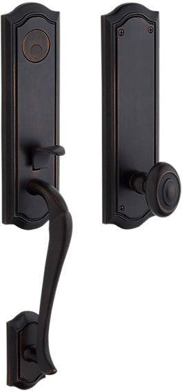 Baldwin Estate Bethpage Single Cylinder Handleset with Interior 5077 Knob in Oil Rubbed Bronze finish