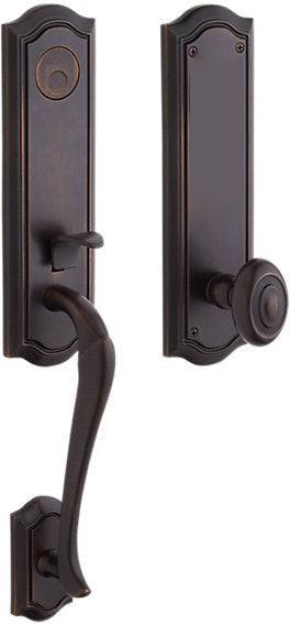 Baldwin Estate Bethpage Single Cylinder Handleset with Interior 5077 Knob in Venetian Bronze finish