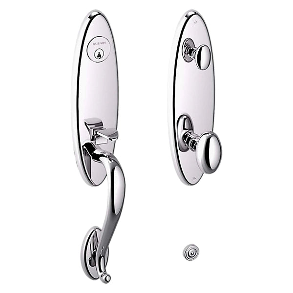 Baldwin Estate Blakely Single Cylinder Handleset with Interior 5025 Egg Knob in Polished Chrome finish