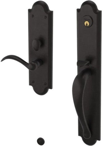 Baldwin Estate Boulder Full Escutcheon Handleset Trim with Interior Lever in Oil Rubbed Bronze finish