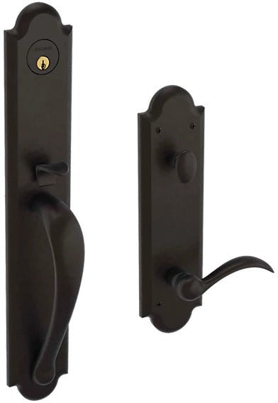 Baldwin Estate Boulder Full Handleset with Interior 5452V Beavertail Lever in Oil Rubbed Bronze finish