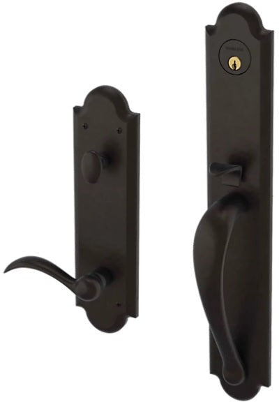 Baldwin Estate Boulder Full Handleset with Interior 5452V Beavertail Lever in Oil Rubbed Bronze finish