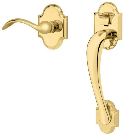 Baldwin Estate Boulder Lower Half Handleset with Interior 5452V Lever in Lifetime Polished Brass finish