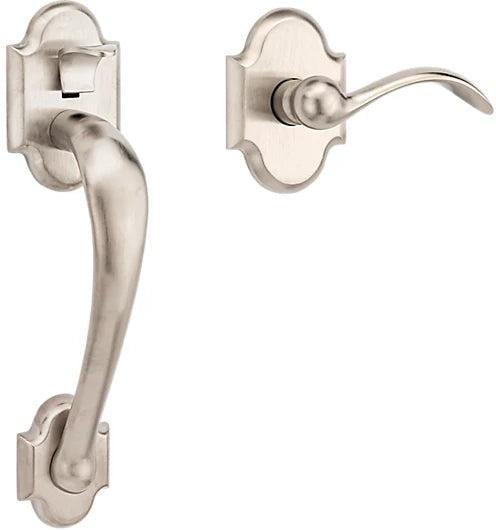 Baldwin Estate Boulder Lower Half Handleset with Interior 5452V Lever in Lifetime Satin Nickel finish