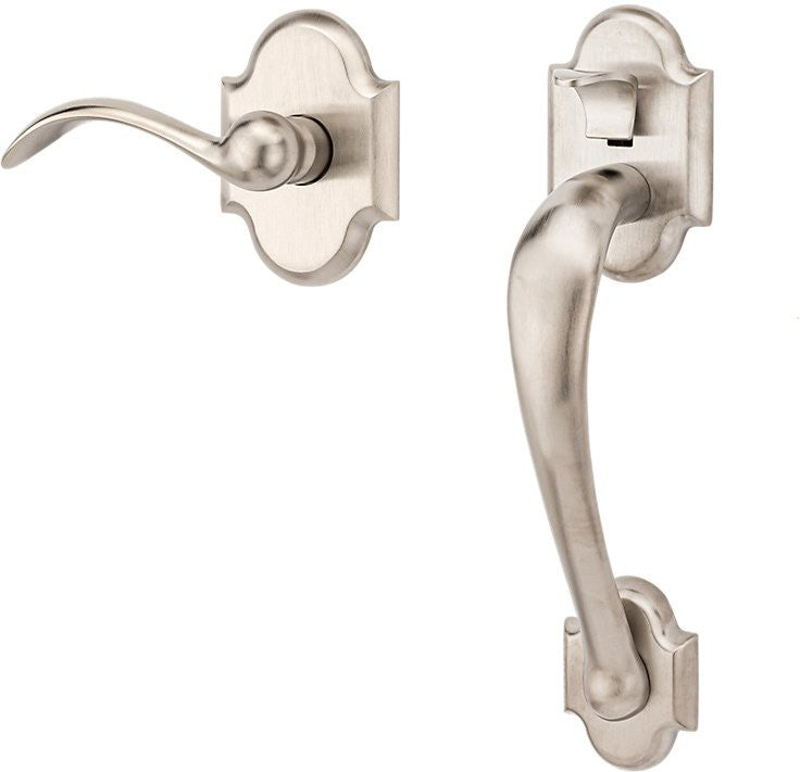 Baldwin Estate Boulder Lower Half Handleset with Interior 5452V Lever in Lifetime Satin Nickel finish