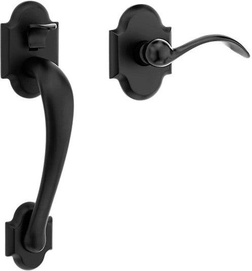 Baldwin Estate Boulder Lower Half Handleset with Interior 5452V Lever in Satin Black finish