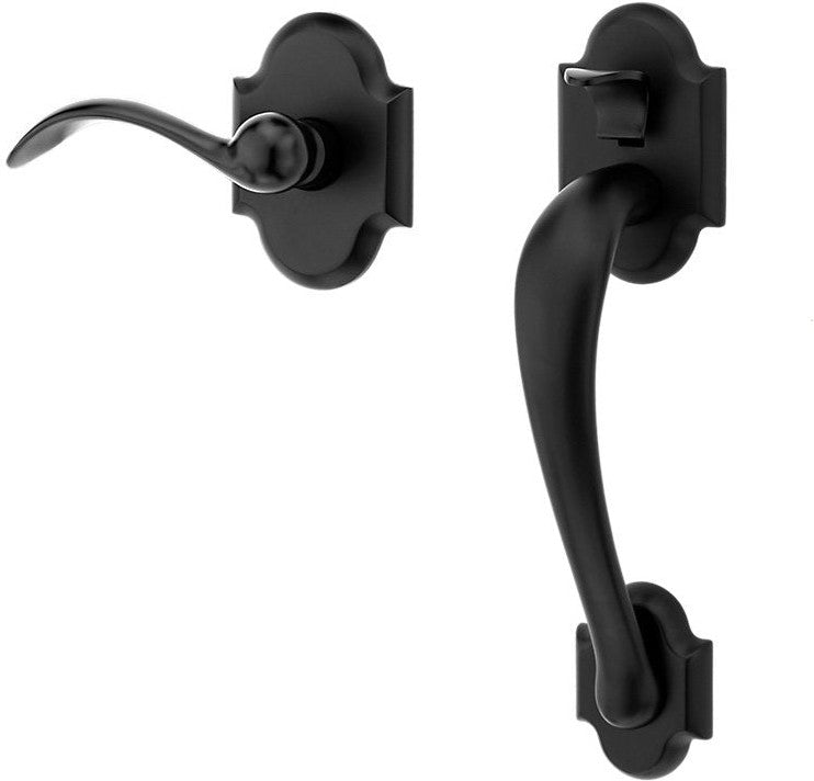 Baldwin Estate Boulder Lower Half Handleset with Interior 5452V Lever in Satin Black finish