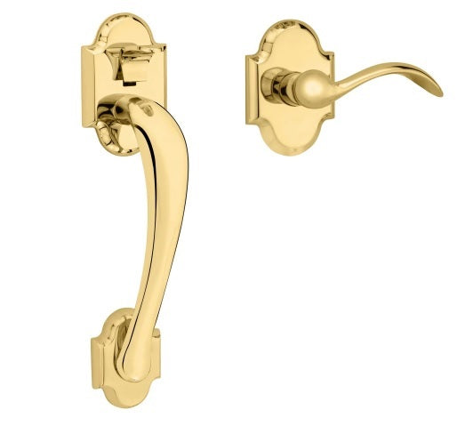 Baldwin Estate Boulder Lower Half Handleset with Interior Left Handed 5452V Lever in Lifetime Polished Brass finish