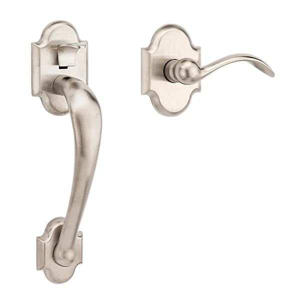 Baldwin Estate Boulder Lower Half Handleset with Interior Left Handed 5452V Lever in Lifetime Satin Nickel finish