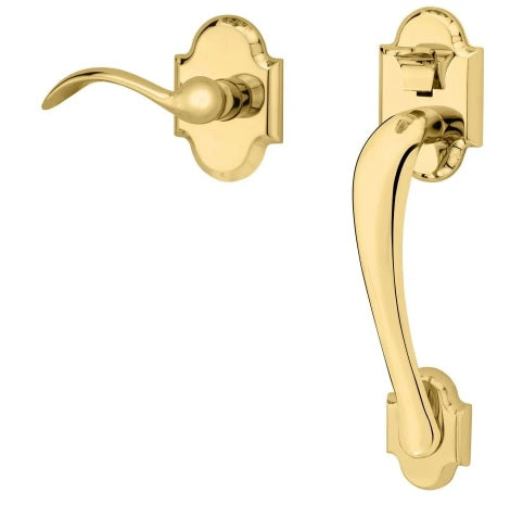 Baldwin Estate Boulder Lower Half Handleset with Interior Right Handed 5452V Lever in Lifetime Polished Brass finish