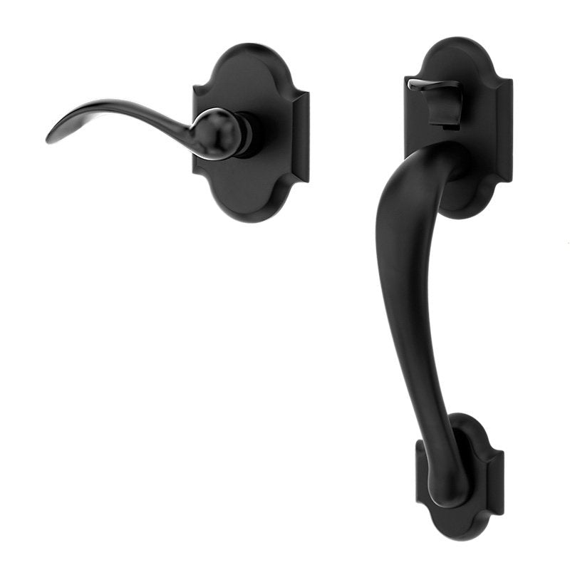 Baldwin Estate Boulder Lower Half Handleset with Interior Right Handed 5452V Lever in Satin Black finish