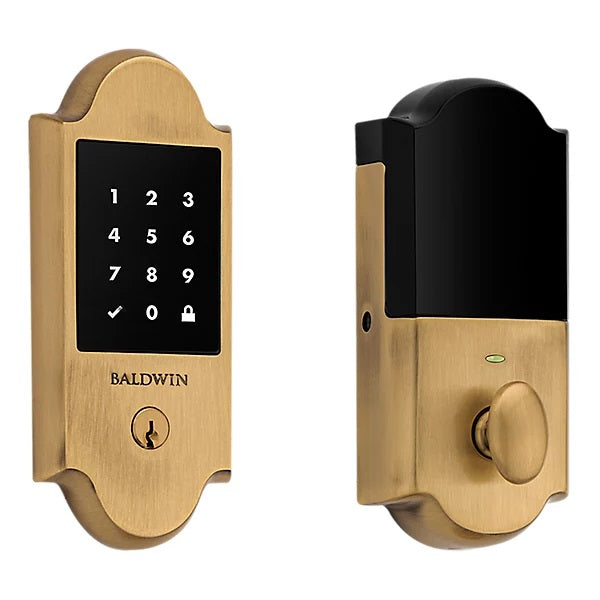 Baldwin Estate Boulder Touchscreen Z-Wave Deadbolt in Satin Brass Brown finish