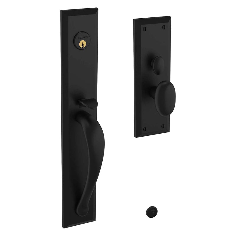 Baldwin Estate Cody Full Escutcheon Handleset Trim with Interior Knob in Distressed Oil Rubbed Bronze finish